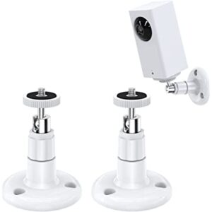 FastSnail Wall Mount Compatible with Wyze Cam Pan & Wyze Cam Pan V2 & Wyze Cam V3, Adjustable Indoor Outdoor Mount for WyzeCam Pan/WyzeCam Outdoor/WyzeCam V3 or Other Cam with Same Interface 2 Pack