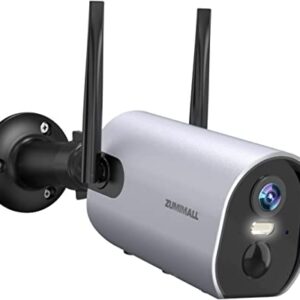 ZUMIMALL 2K Security Camera Outdoor Wireless Home Security Camera Battery Powered, Outdoor Security Cameras with 3MP Color Night Vision/Spotlight/IP66 Waterproof/PIR Detection/2-Way Talk/Cloud/SD