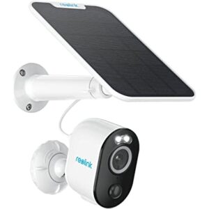 REOLINK Security Camera Wireless Outdoor, 2K 4MP Night Vision with Spotlight, 2.4/5Ghz Dual-Band WiFi, Wire-Free Battery Solar Powered, Human/Vehicle Smart Detection, Argus 3 Pro with Solar Panel