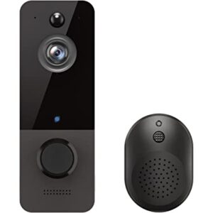 EKEN Wireless Doorbell Camera, Smart Video Doorbell Camera with PIR Motion Detection, Cloud Storage, HD Live Image, 2-Way Audio, Night Vision, 2.4G WiFi Compatible, Battery Powered, 100% Wire-Free