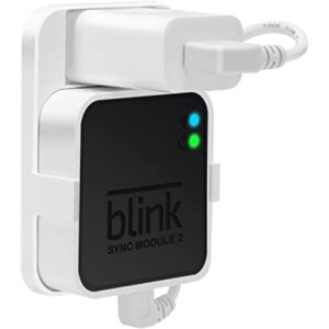 WDZREE Outlet Wall Mount for Blink Sync Module 2,Save Space and Easy Move Mount Bracket Holder for Blink Outdoor Indoor Home Security Camera with Easy Mount Short Cable and No Messy Wires or Screw