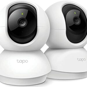 TP-Link Tapo 2K Pan/Tilt Security Camera for Baby Monitor, Dog Camera w/ Motion Detection, 2-Way Audio, Siren, Night Vision, Cloud & SD Card Storage, Works with Alexa & Google Home, 2-Pack (C210P2)