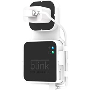 DLNLIY Outlet Wall Mount for Blink Sync Module 2 with Short Cable – Easy Installation No-Drilling Mounting Bracket for Blink Outdoor and Blink Indoor Home Security Cameras