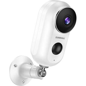 ZUMIMALL 2K Security Camera Outdoor, FHD Battery Powered Wireless Camera with Siren, Outdoor & Indoor Rechargeable Surveillance Camera for Home Security, Night Vision, Motion Detection, 2.4G WiFi