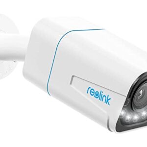 REOLINK 4K Security Camera Outdoor System, IP PoE Surveillance Camera with 5X Optical Zoom, Human/Vehicle Detection, Two Way Talk, Color Night Vision, Timelapse, Up to 256GB SD Card, RLC-811A