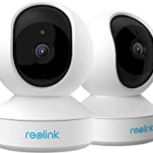 REOLINK Cameras for Home Security, 4MP HD Plug-in Security Camera Indoor Wireless, Auto Tracking, Smart Person/Pet Detection, Baby Monitor/Pet Camera, Home Cameras with App for Phone, E1 Pro (2 Pack)