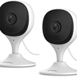 Imou Home Security Camera 2 Pack 1080P Baby Monitor with Night Vision, 2-Way Audio, Human Detection, Sound Detection, Plug in WiFi Indoor Camera Dog Cam with App, 2.4G Wi-Fi Only, Works with Alexa