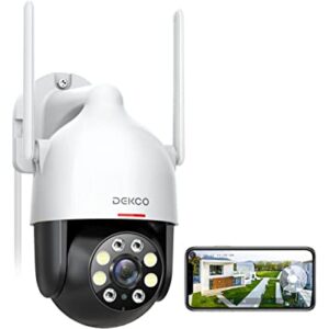 DEKCO 2K Security Camera Outdoor/Home, WiFi Outdoor Security Cameras Pan-Tilt 360┬░ View, 3MP Dome Surveillance Cameras with Motion Detection and Siren, 2-Way Audio,Full Color Night Vision, Waterproof