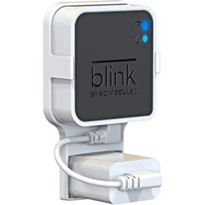 Outlet Wall Mount for Blink Sync Module 2, Mount Bracket Holder for Blink Outdoor Camera No Messy Wires Outdoor and Indoor Home Security Camera Mount with Short Cable (1 Pack)