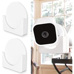 2 Pack Wall Mount Fit for Blink Mini Camera, Window Mount with Strong Adhesive Tape Holder Stand Fits for Blink Mini Indoor Camera, Easy to Install, No Screws Bracket Stand,2 Pcs,White Tape