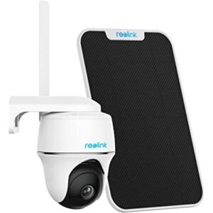 REOLINK 4G LTE Cellular Security Camera Outdoor, Pan Tilt, Wireless Solar Powered, 2K HD Night Vision, 2-Way Talk, Smart Person/Vehicle Detection, No WiFi, Go PT Plus with Solar Panel -US Version