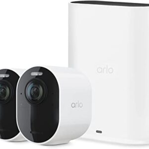 Arlo Ultra 2 Spotlight Camera – 2 Camera Security System – Wireless, 4K Video & HDR, Color Night Vision, 2 Way Audio, Wire-Free, 180┬║ View, White – VMS5240-200NAS