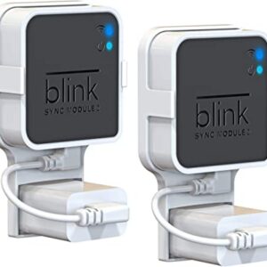 Outlet Wall Mount for Blink Sync Module 2, Mount Bracket Holder for Blink Outdoor Camera No Messy Wires Outdoor and Indoor Home Security Camera Mount with Short Cable (2 Pack)