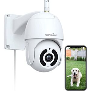 wansview Security Camera Outdoor, 1080P Pan-Tilt 360┬░ Surveillance Waterproof WiFi Camera, Night Vision, 2-Way Audio, Smart Siren, SD Card Storage& Cloud Storage and Works with Alexa W9