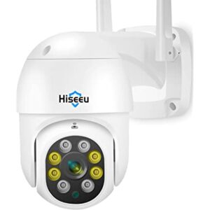 Hiseeu 2K 3MP PTZ Security Camera Outdoor,WiFi Camera, Auto Tracking&Light Alarm Floodlight & Color Night Vision,360┬░ View,Two-Way Audio, Motion Detection,Compatible Wireless Camera System