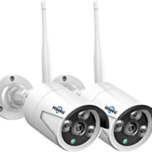 Hiseeu Camera Add on 2 Pack 3MP Outdoor Wireless Security Camera,Waterproof Outdoor Indoor 3.6mm Lens IR Cut Day & Night Vision, Plug-in Camera, Compatible 8CH Wireless Security Camera System