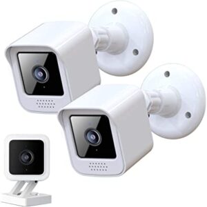 All-New Wall Mount for Wyze Cam V3 Camera (2-Pack),Compatible Wyze Spotlight Indoor/Outdoor Security Accessories Weatherproof Protective Cover and 360┬░ Adjustable mounting Bracket Housing, White