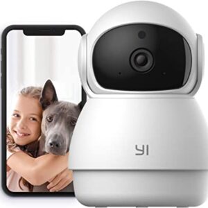 YI Pan-Tilt Security Camera, 360 Degree 2.4G Smart Indoor Pet Dog Cat Cam with Night Vision, 2-Way Audio, Motion Detection, Phone APP, Compatible with Alexa and Google Assistant