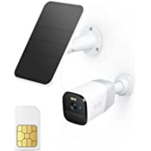 eufy security 4G LTE Cellular Security Camera Wireless Outdoor, Solar Powered, 2K HD, Starlight Night Vision, Human Detection, GPS. Includes SIM Card and Built-in Local Storage. No Wi-Fi Needed.