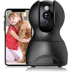 Pet Camera with Phone APP, 1080P Indoor Camera with 2-Way Talk, Night Vision Dog Camera, Sound/Motion Detect Alarm, Pan/Tilt/Zoom Pet Cam,SD/Cloud Storage Indoor Home Camera for Home Security Cam