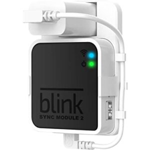 Outlet Wall Mount for Blink Sync Module2,Simple Mount Bracket Holder for All-New Blink Outdoor Blink Indoor Home Security Camera with Easy Mount Short Cable and No Messy Wires or Screws (White)