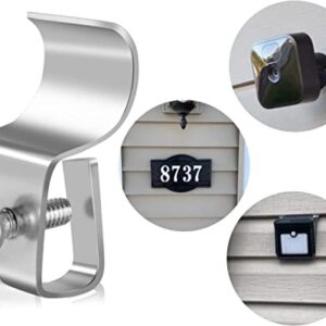 Vinyl Siding Clips, 20-Pack No-Hole Needed Outdoor Camera Mount Vinyl Siding Clips Hooks for Blink, Arlo, Ring, No-Damage, No Drilling, Weatherproof 304 Stainless Steel Home Siding Hanger