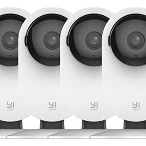 YI 4pc Security Home Camera, 1080p 2.4G WiFi Smart Indoor Nanny IP Cam with Night Vision, 2-Way Audio, AI Human Detection, Phone App, Pet Cat Dog Cam – Works with Alexa and Google