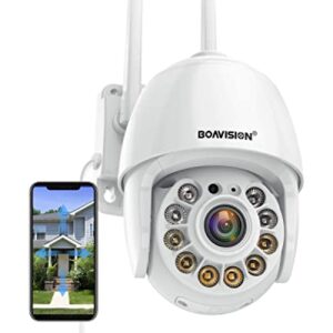 BOAVISION Security Camera Outdoor, Wireless WiFi IP Camera Home Security System 360┬░ View,Motion Detection, auto Tracking,Two Way Talk,HD 1080P pan Tile Full Color Night Vision