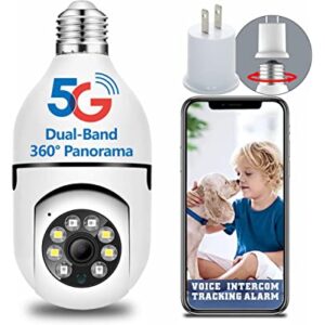3MP Light Bulb Security Camera 5G&2.4G WIFI Outdoor,Wireless Lightbulb Camera For Home Security,Light Socket Security Camera,Light Bulb Camera,Safecam 360┬░ Light Bulb Security Camera,PTZ Bulb Camera