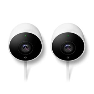 Google Nest Cam Outdoor 2-Pack – 1st Generation – Weatherproof Outdoor Camera – Surveillance Camera with Night Vision – Control with Your Phone