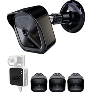 COOLWUFAN Wall Mount Bracket for All-New Blink Outdoor Camera, Weather Proof 360┬░ Protective Case & Adjustable Mount for Blink Sync Module 2 Mount for Blink Home Security Camera (Black (3 Packs))